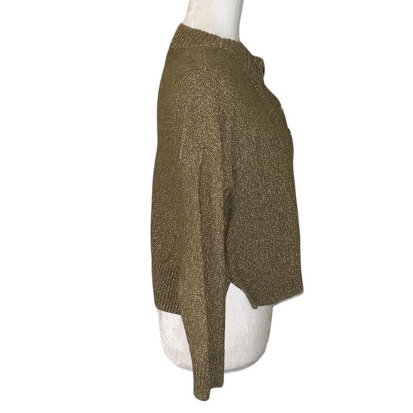 Madewell Broadway Marled Olive Green Cropped Cardigan - XS - Picture 9 of 16
